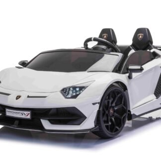 VENTA COCHE LAMBORGHINI AVENTADOR 12V, 2 PLAZAS, 2 MOTORES, BLANCO, RC PARENTAL - BNLAMOWHITE2PL
